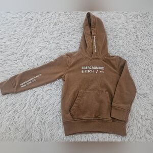 EUC Abercrombie Kids Hoodie Sweatshirt NYC Brown White Boys 5/6